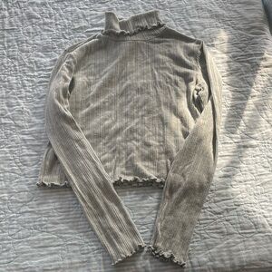 Madewell Sage Green Turtleneck Cropped Top